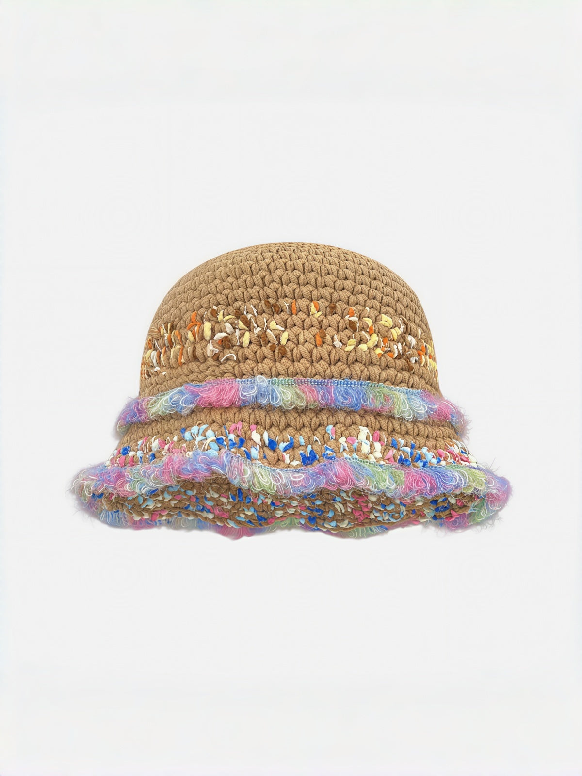 Colorful Ruffle Crochet Bucket Hat