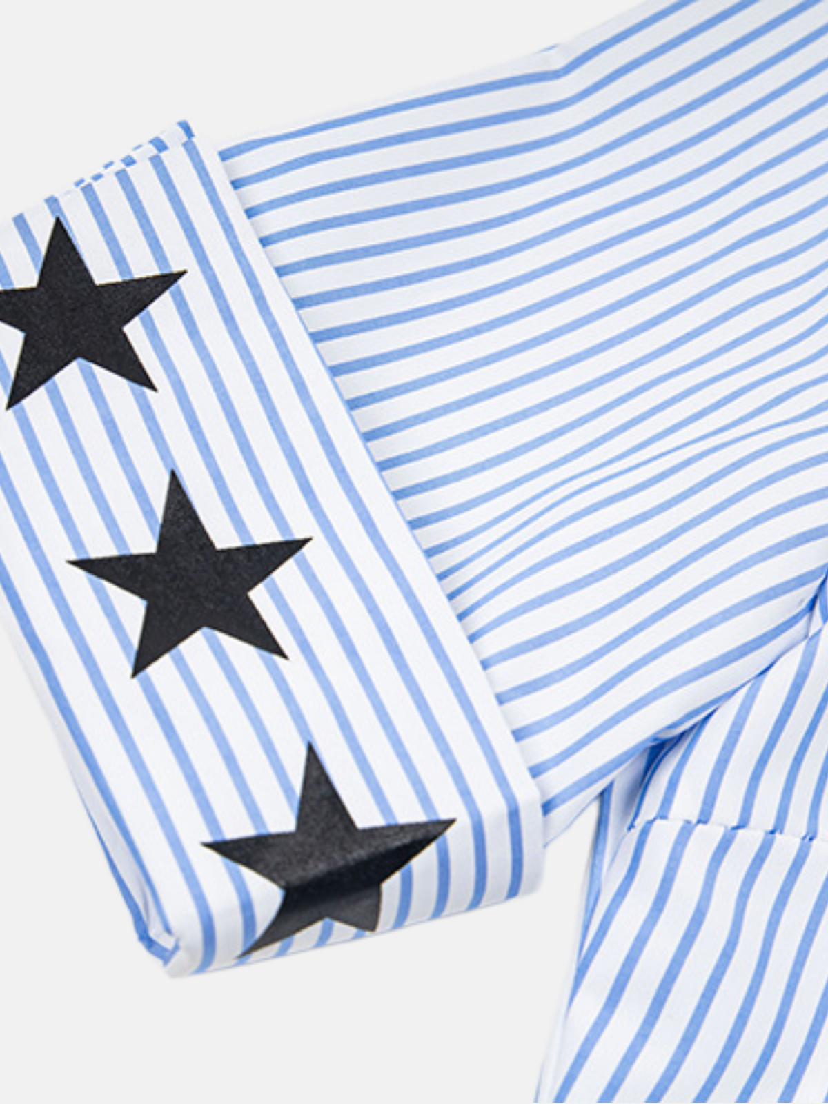 Haaura Stripe Star Off-The-Shoulder Short Sleeve Shirt