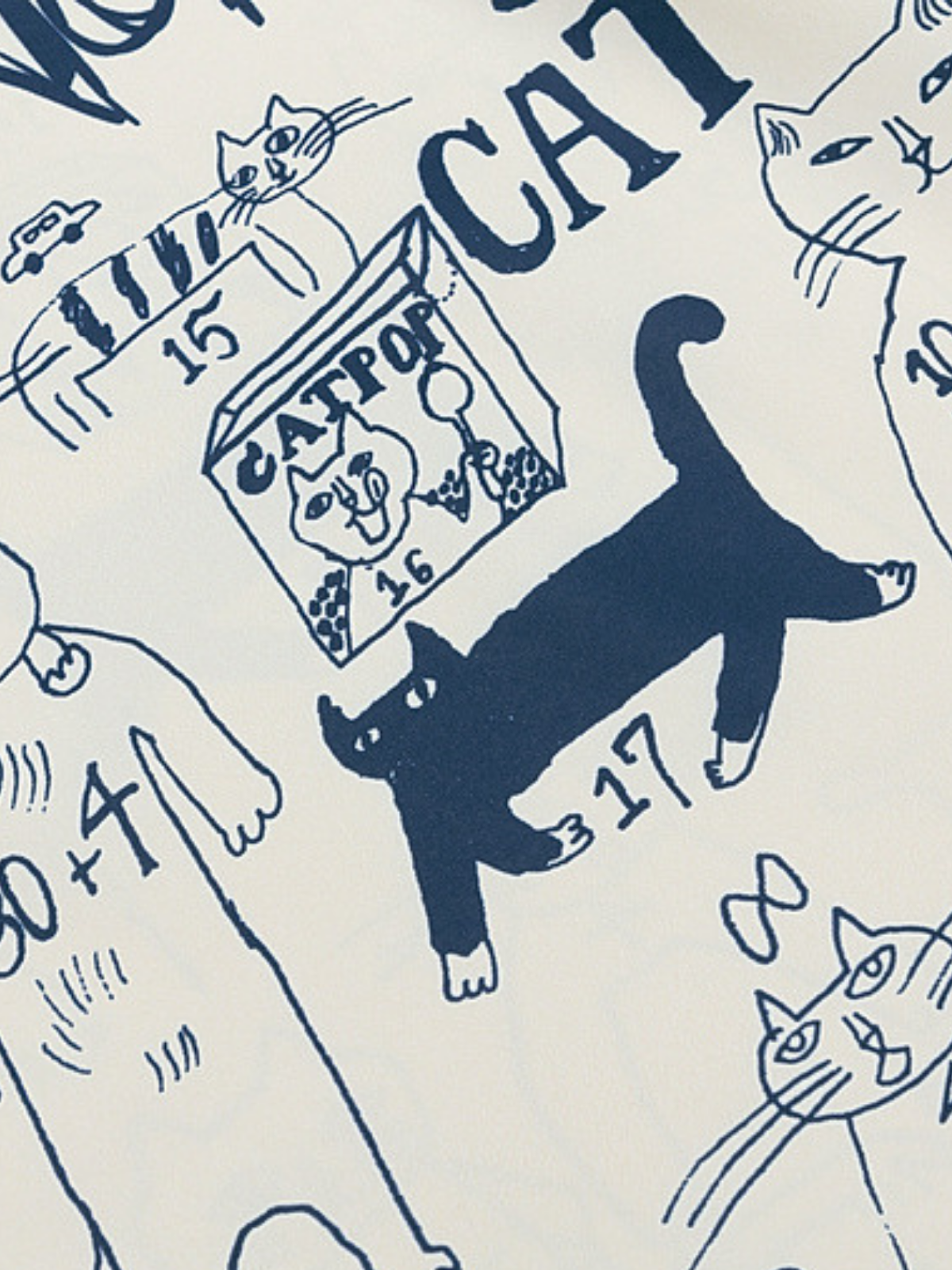 Haaura Playful Cat Print Short-Sleeve Shirt