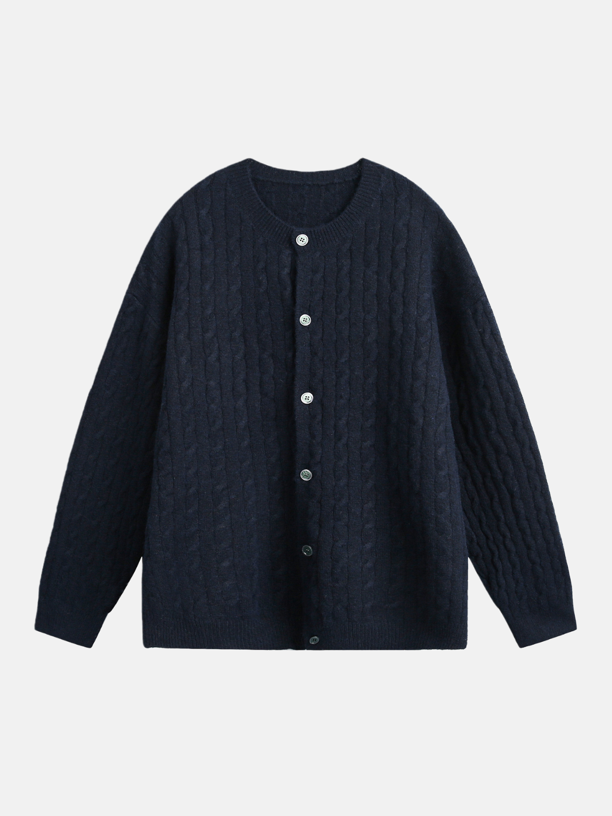 Haaura Cable Knit Button-Front Cardigan