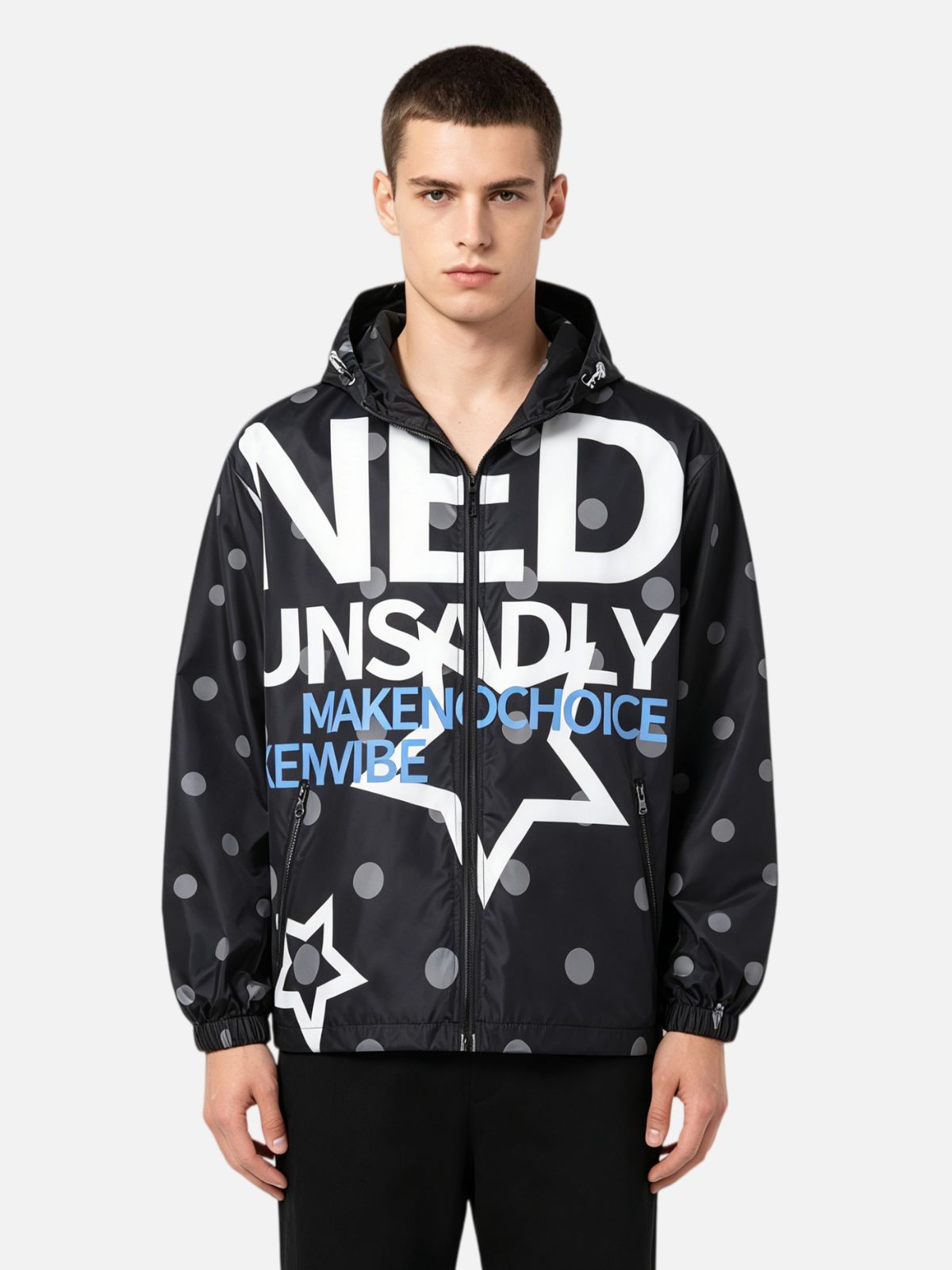 Haaura Oversized Graffiti Hooded Jacket