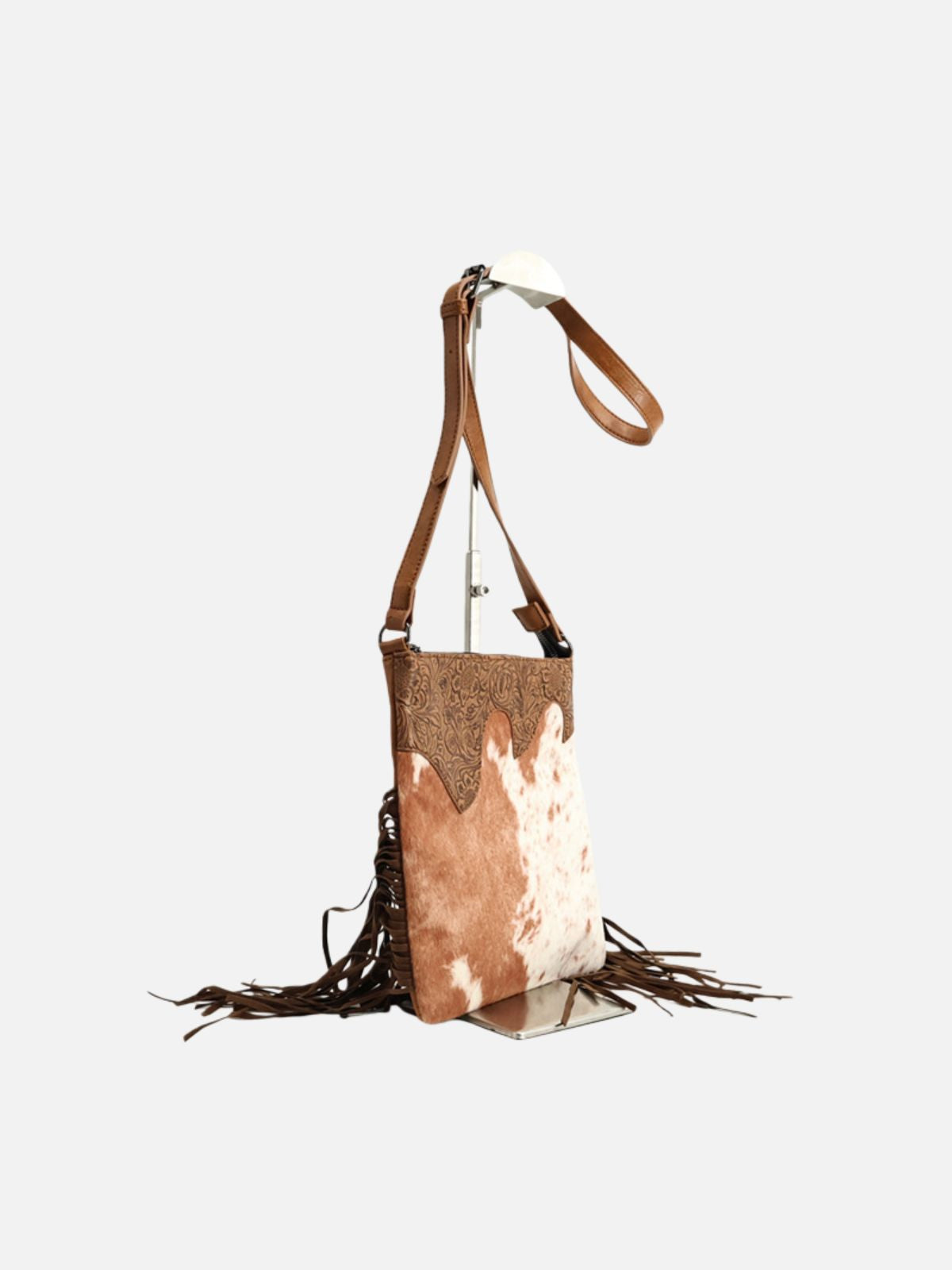 Bohemian Fringe Shearling Crossbody Bag