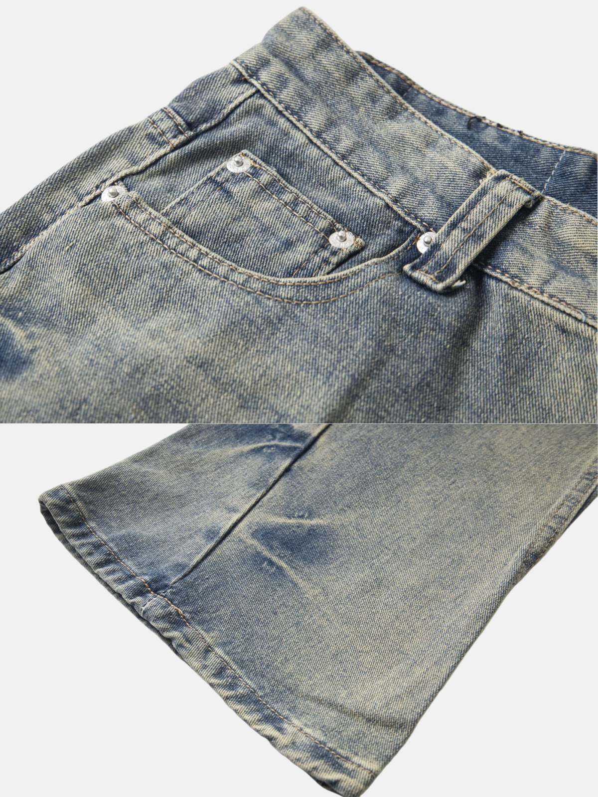 Haaura Washed Texture Flare Jeans