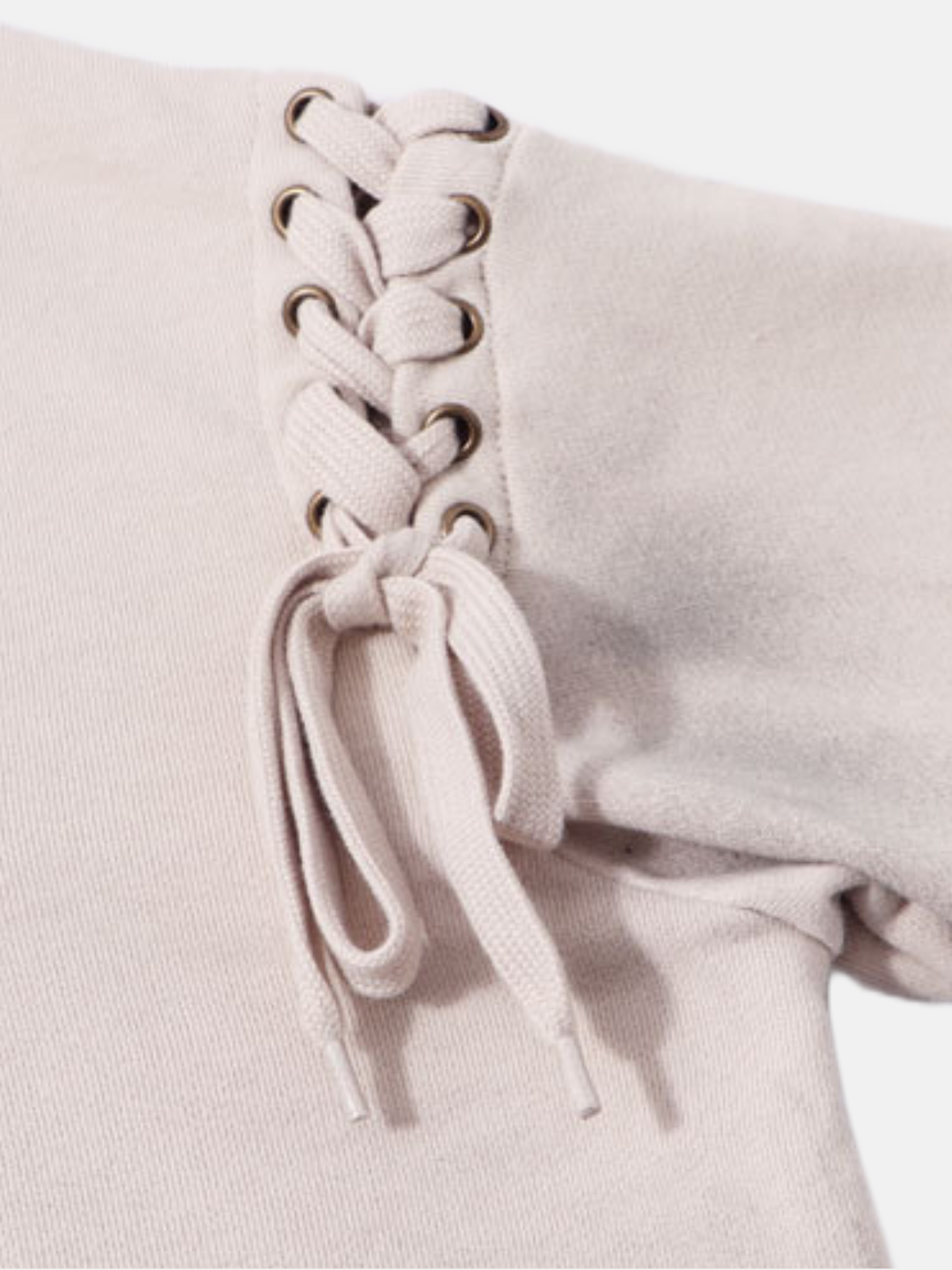 Haaura Cropped Lace-Up Hoodie
