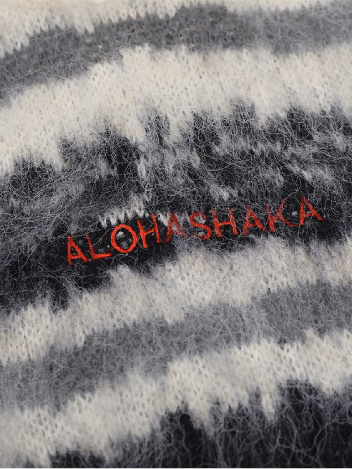 Haaura Gradient Stripe Brushed Oversized Crewneck Sweater