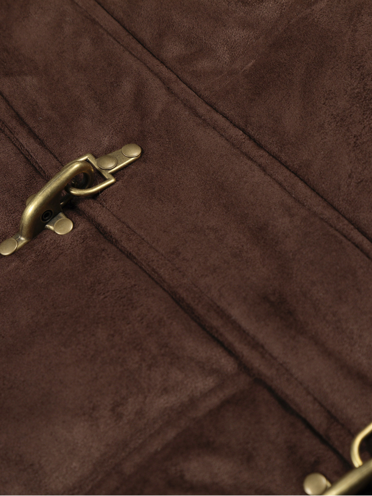 Haaura Faux Suede Metal Toggle Coat