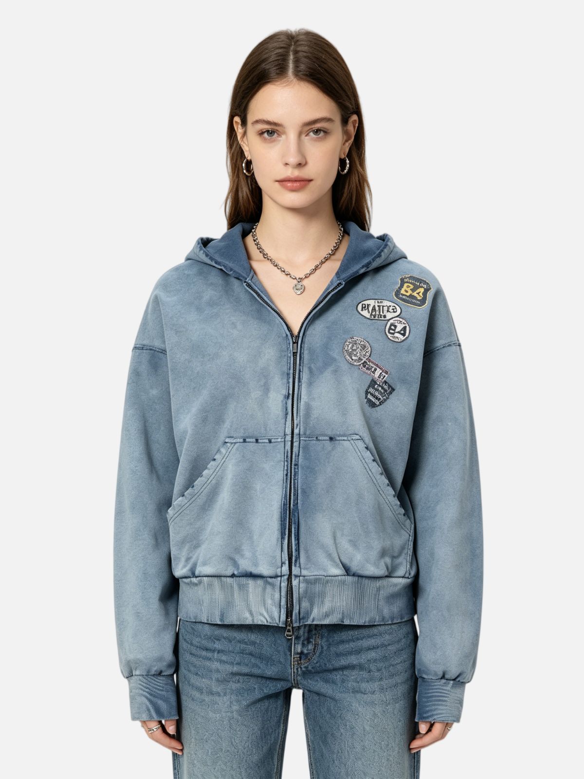 Haaura Vintage Patchwork Hoodie