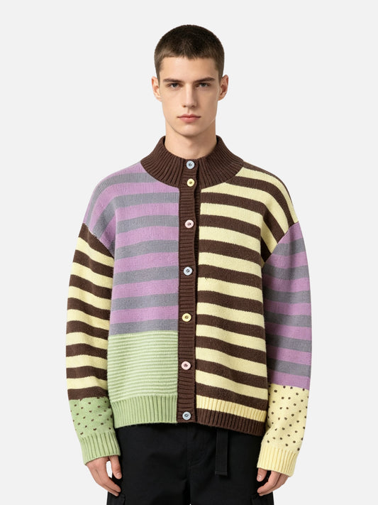 Haaura Colorblock Striped Cardigan