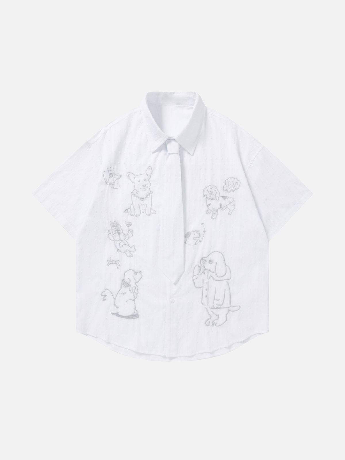 Haaura Line Art Dog Tie Neck Shirt