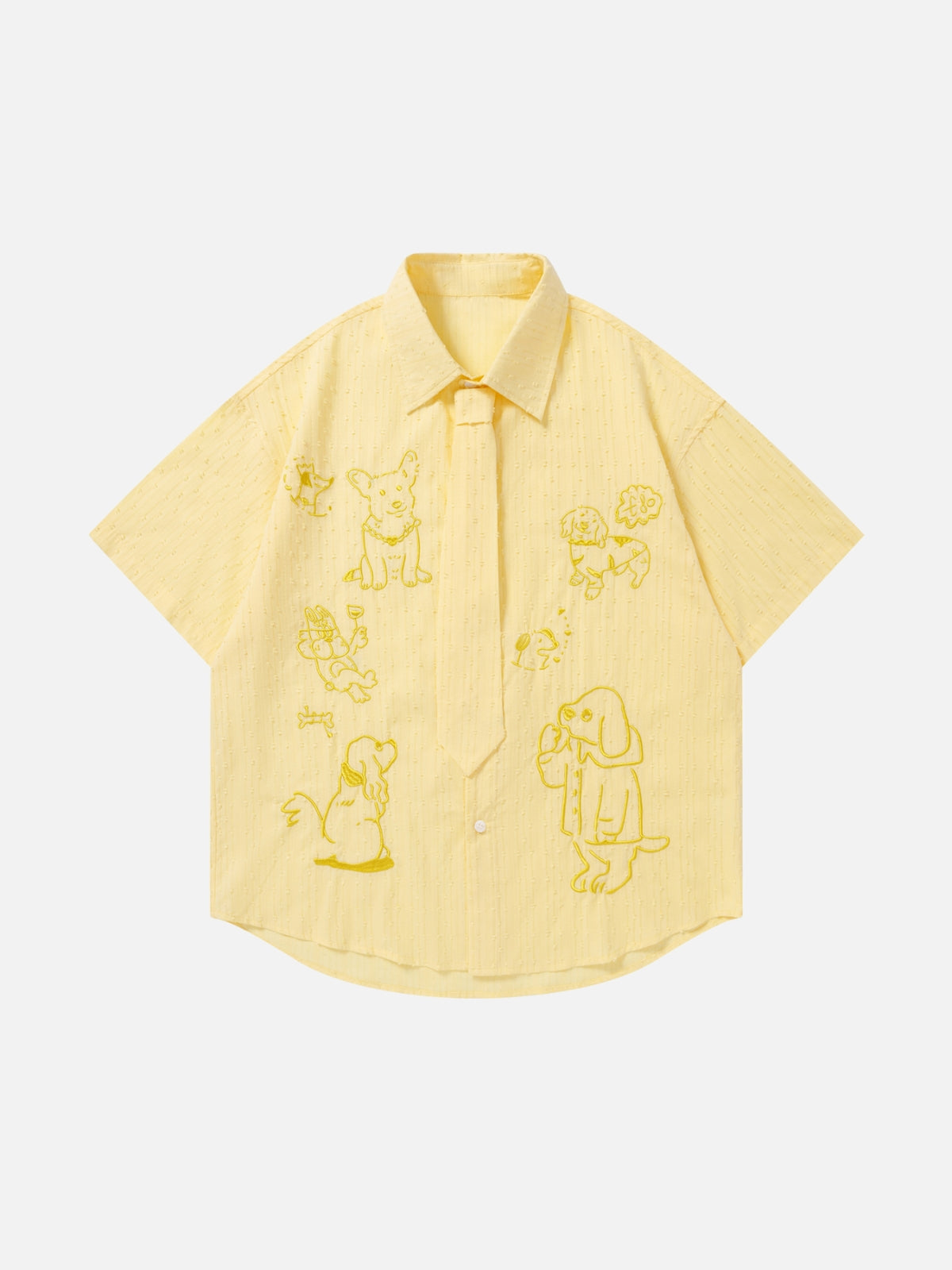 Haaura Line Art Dog Tie Neck Shirt