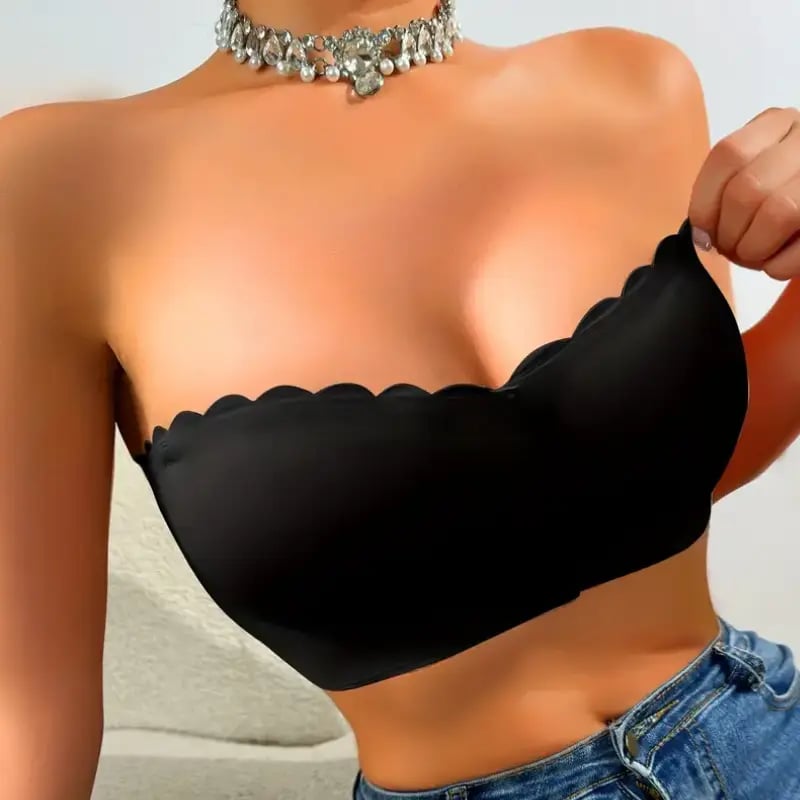 Seamless Front Closure Strapless Bandeau Bra