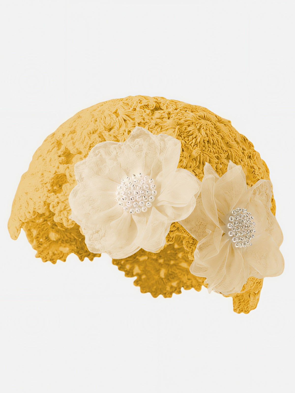 Haaura Crochet Pearl Floral Appliqué Headwrap