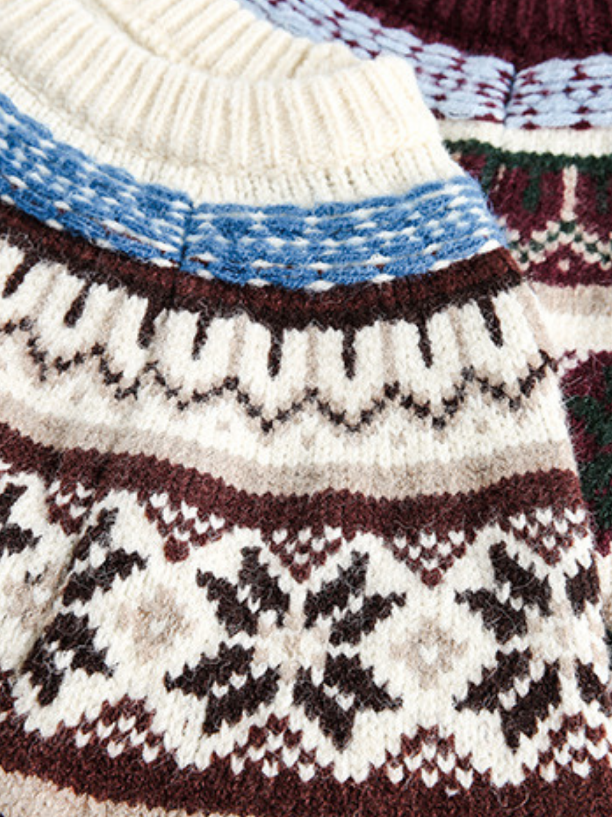 Haaura Nordic Fair Isle Crewneck Sweater