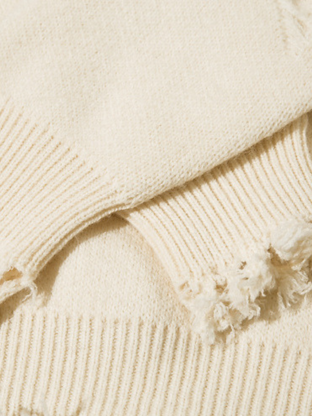 Haaura Destroyed Detail Black Knit Sweater