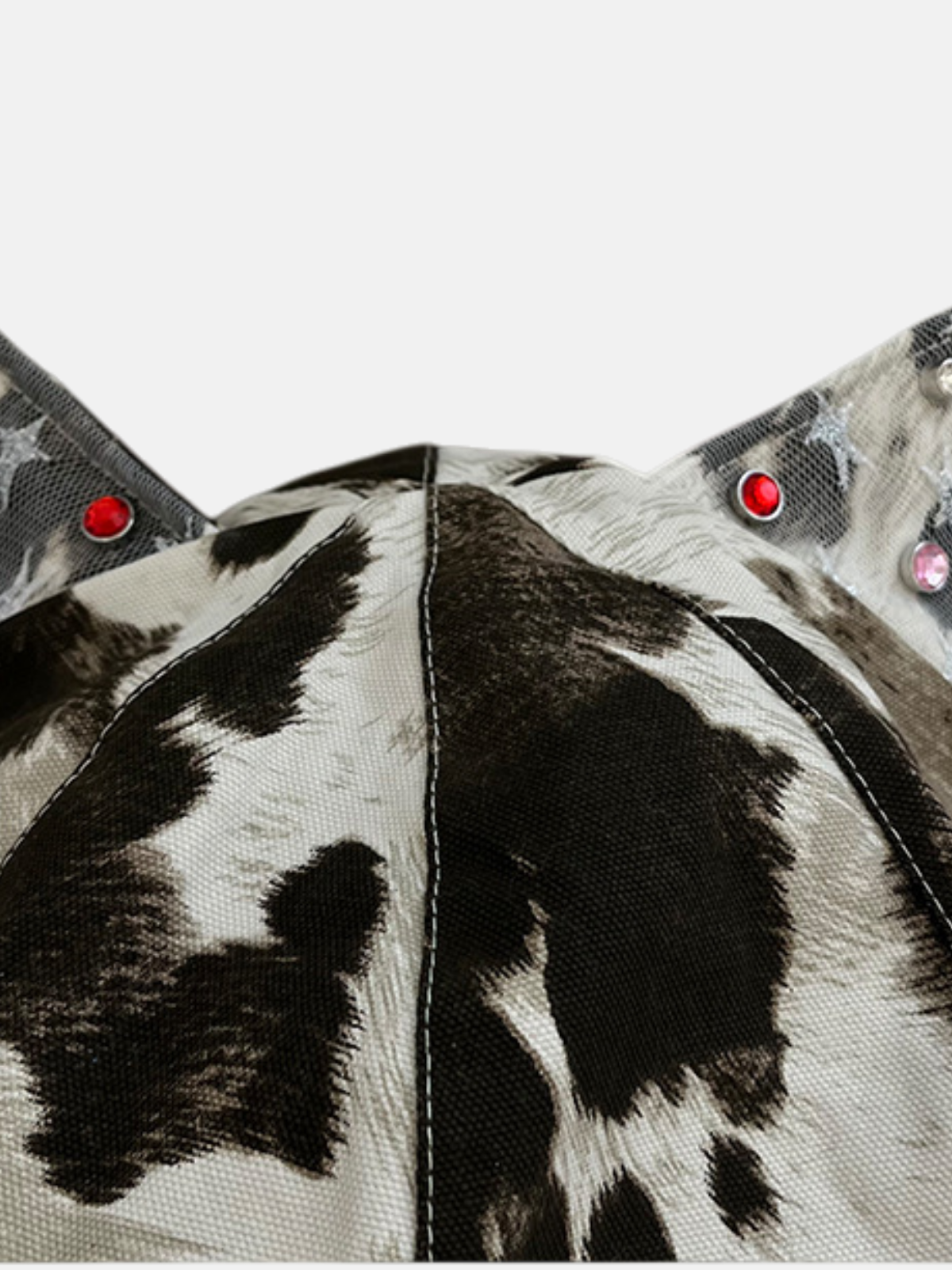 Cow Print Cat-Ear Beaded Hat