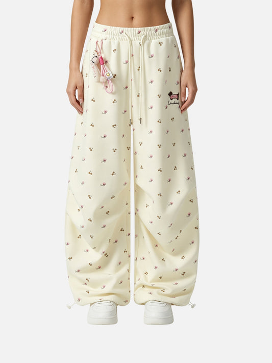 Haaura Cherry Print Baggy Sweatpants
