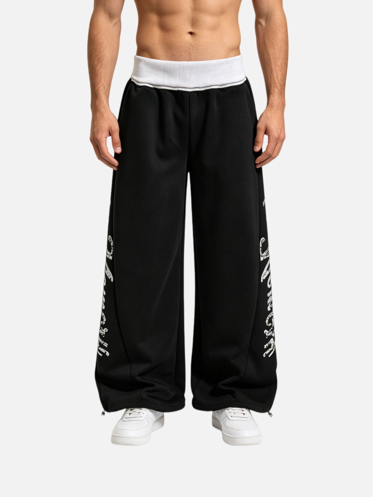 Haaura Contrast Waist Graphic Sweatpants