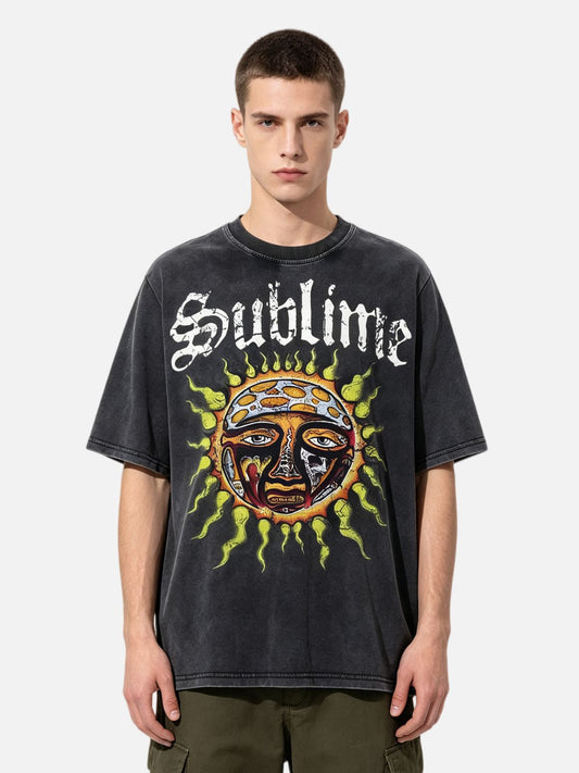 Haaura Boxy Acid Wash Sublime Sun Tee