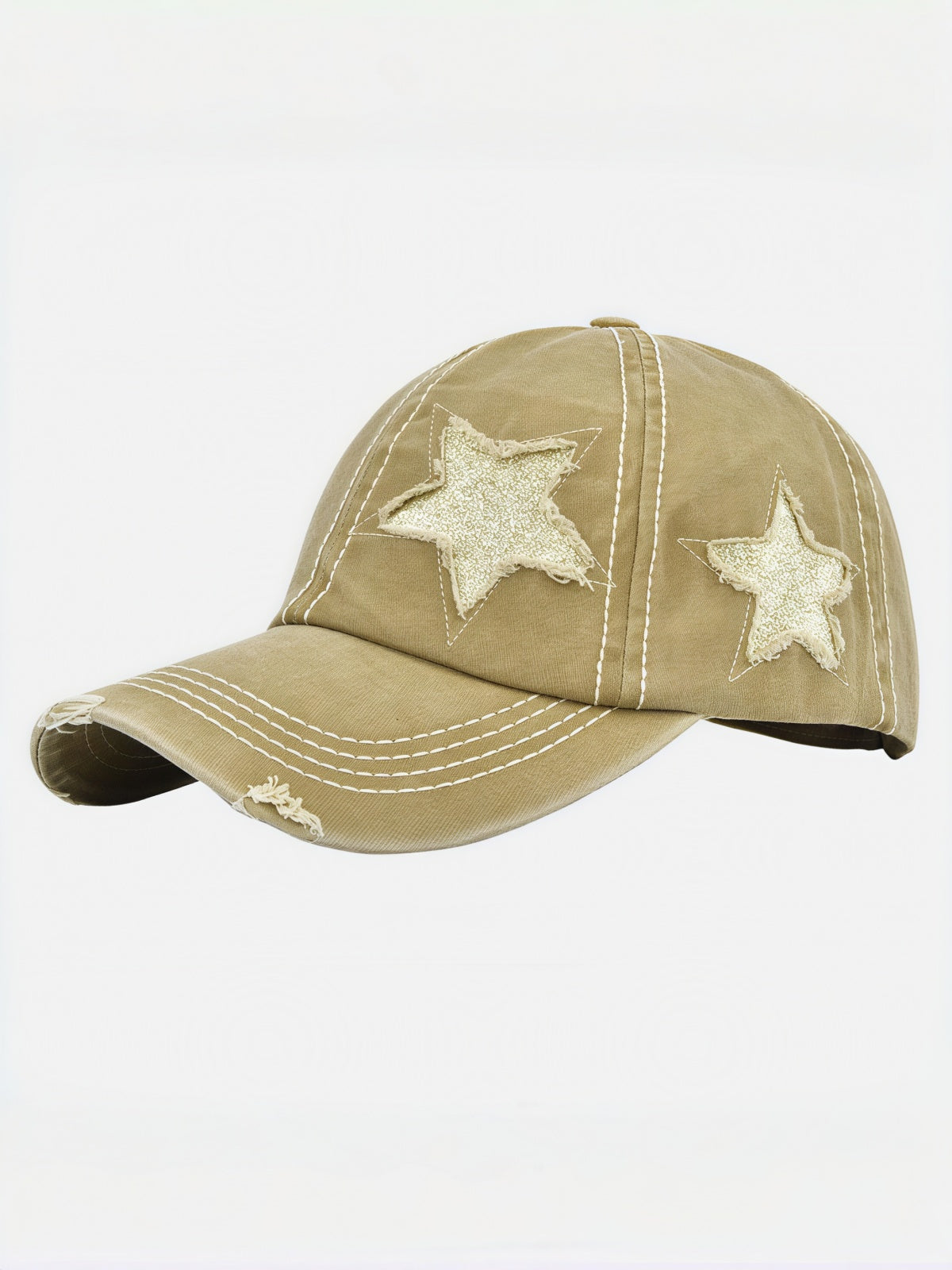 Star Embroidery Distressed Cap