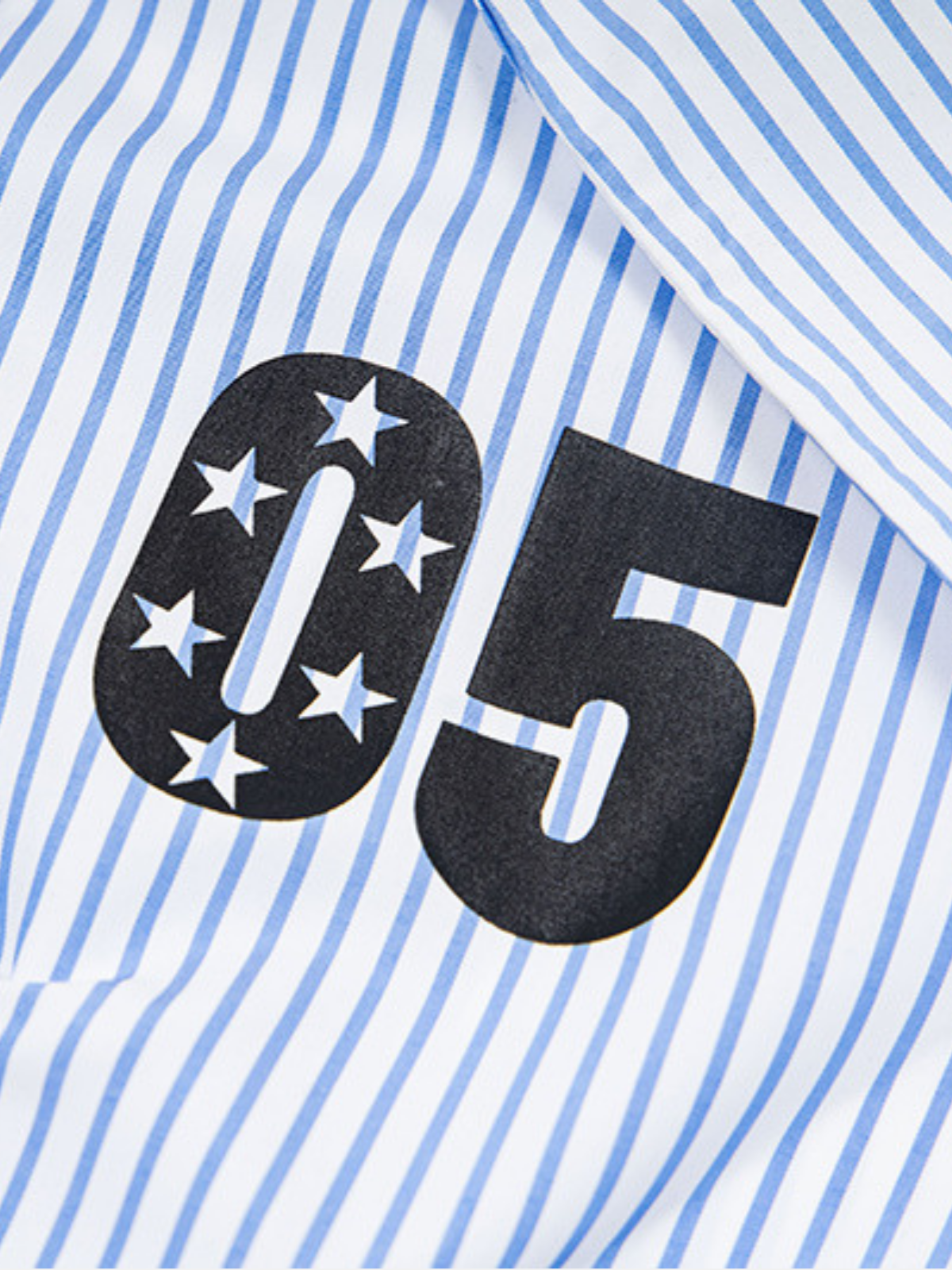 Haaura Stripe Star Off-The-Shoulder Short Sleeve Shirt