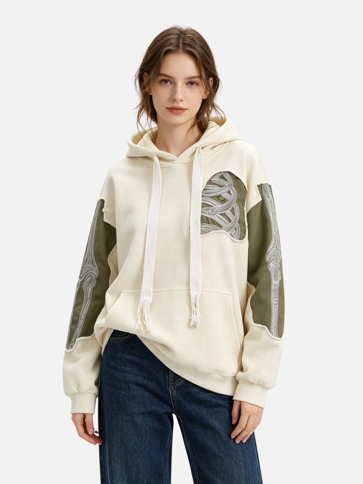 Haaura Bone Cross Pocket Hoodie