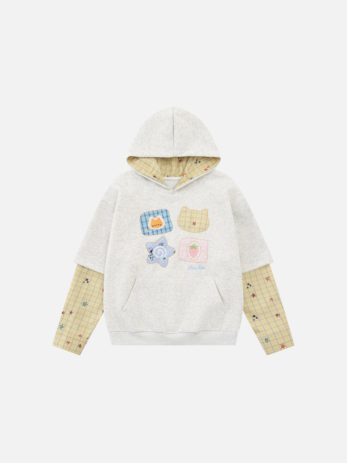 Haaura Patchwork Layered Hoodie