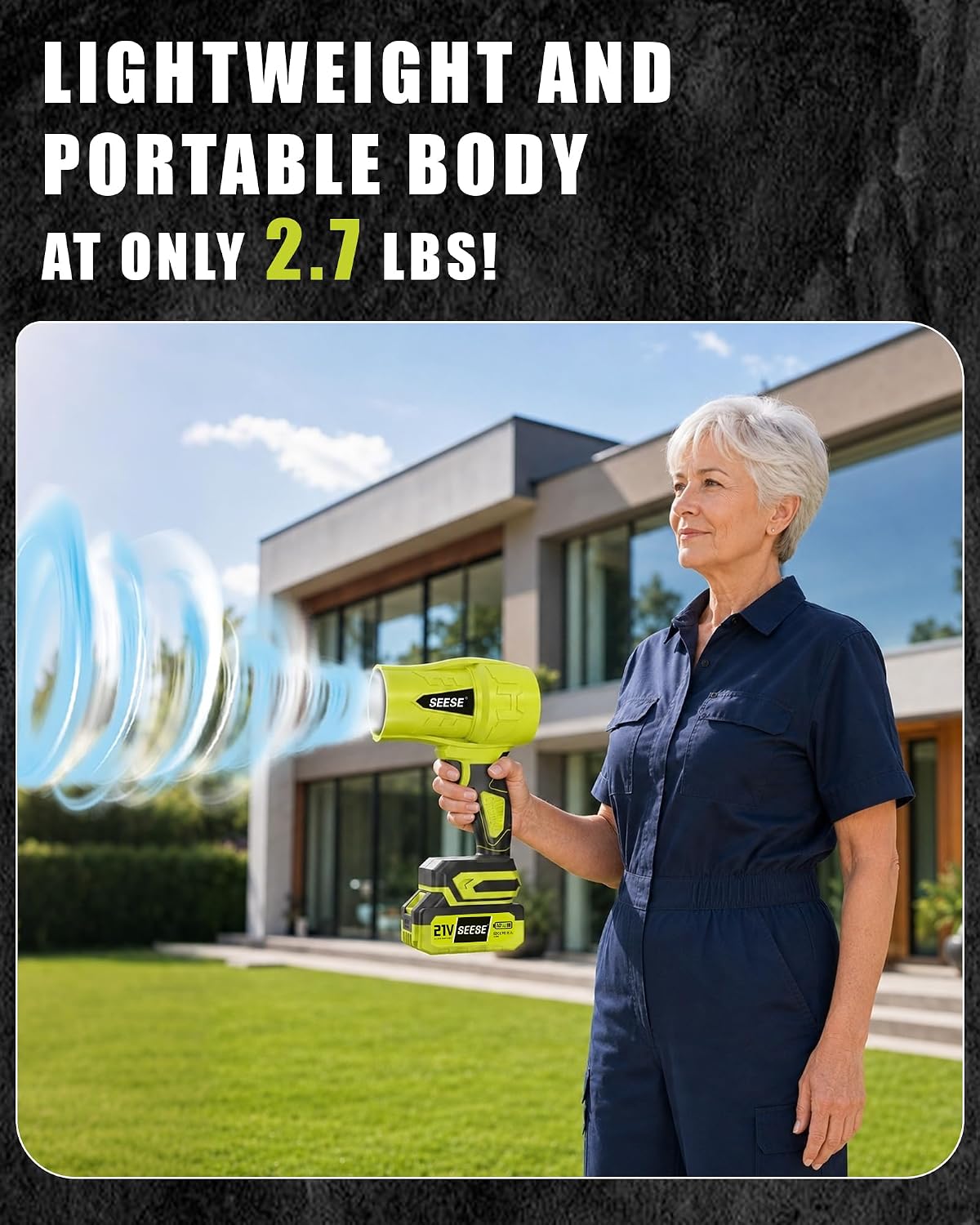 Cordless Turbo Jet Blower – 600 CFM, 150 MPH Handheld Leaf Blower with 21V 4.0Ah Battery, Lightweight Blower for Yard, Car, Garage & Workshop