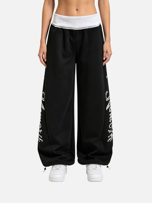 Haaura Contrast Waist Graphic Sweatpants