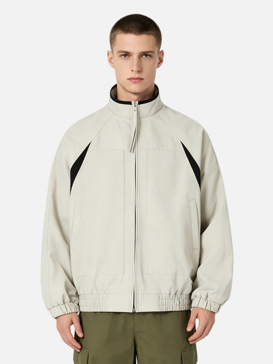 Haaura Contrast Panel Zip Up Jacket
