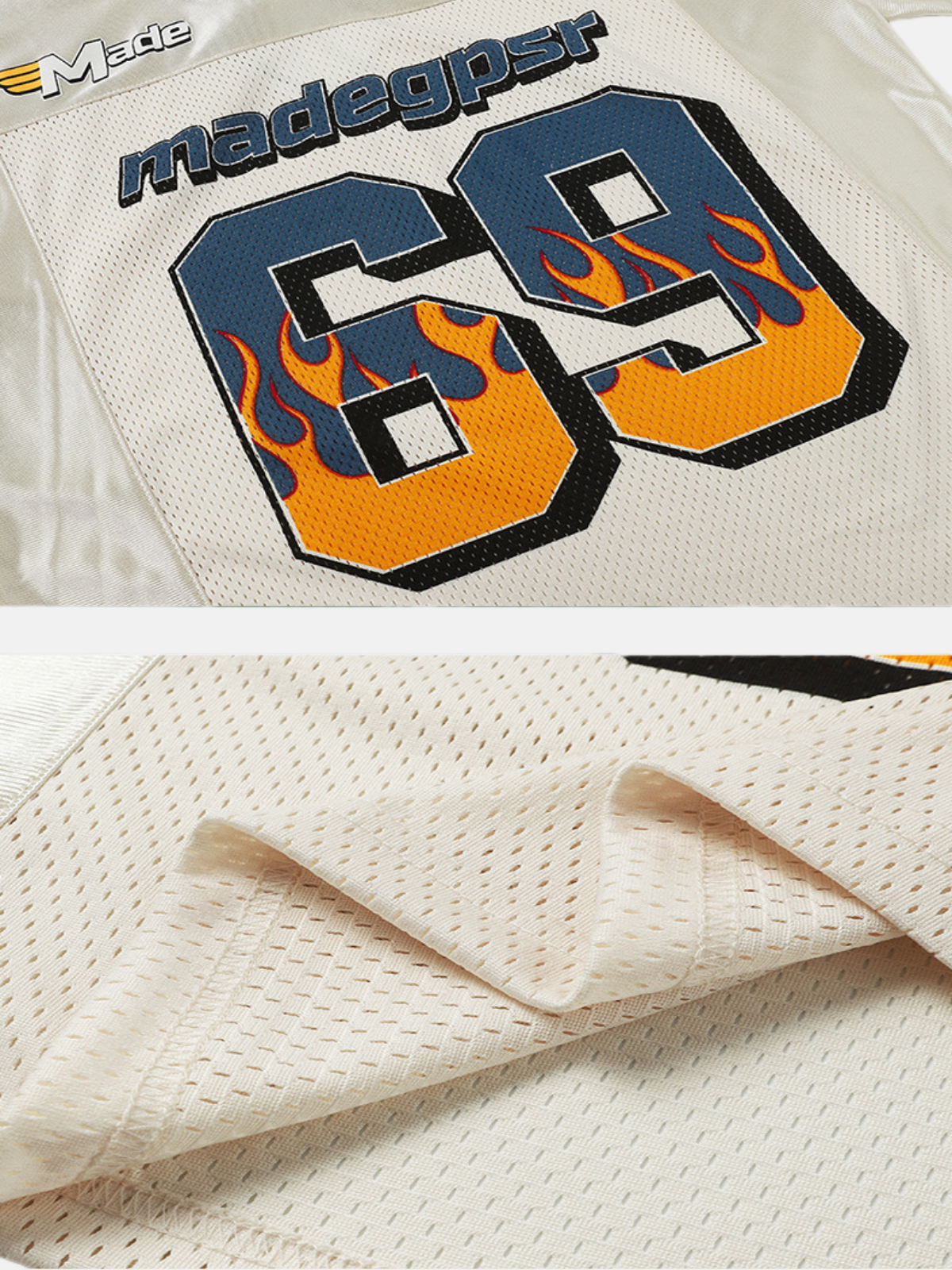 Haaura Mesh Flame 69 V-Neck Football Jersey