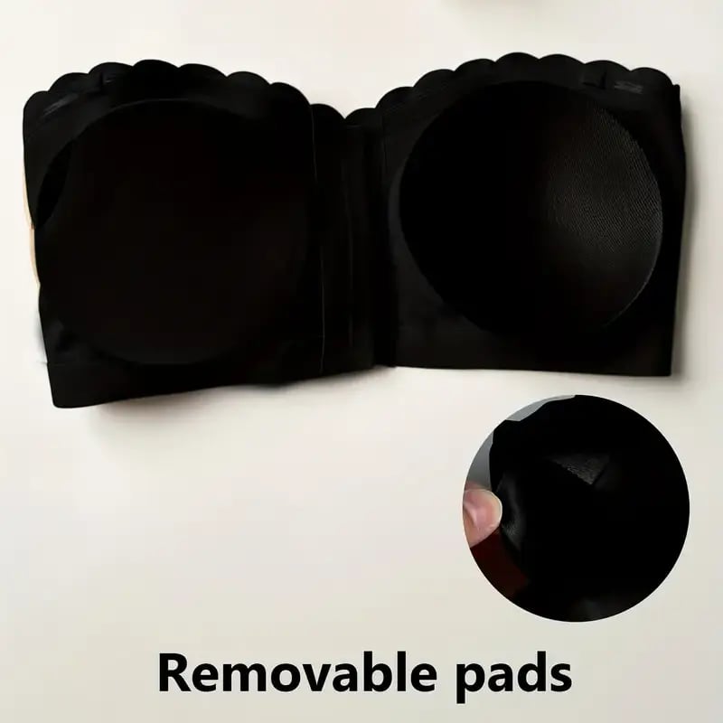 Seamless Front Closure Strapless Bandeau Bra