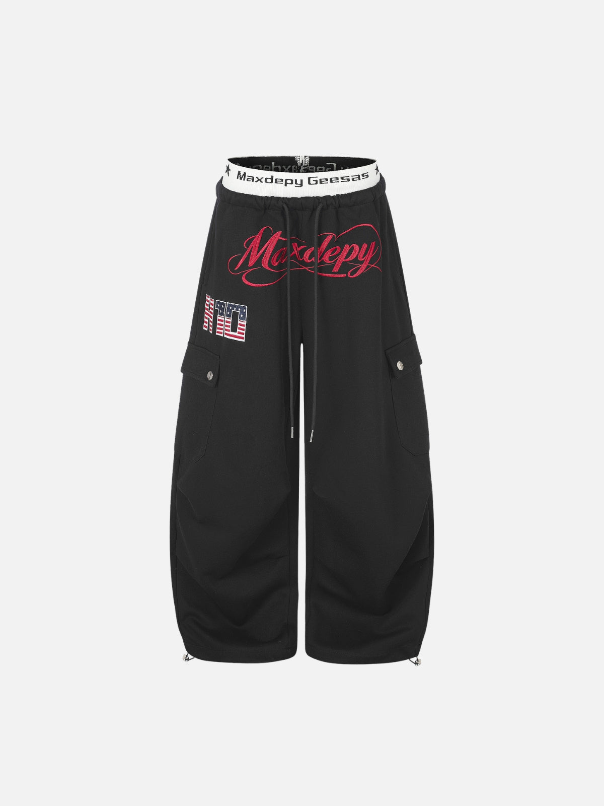 Haaura Contrast Waist Graphic Cargo Sweatpants