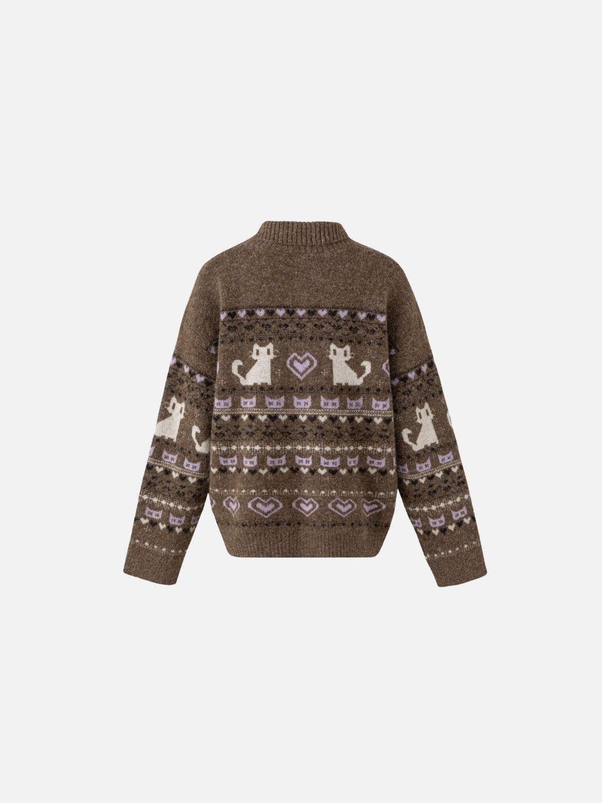 Haaura Cat Fair Isle Jacquard Cardigan