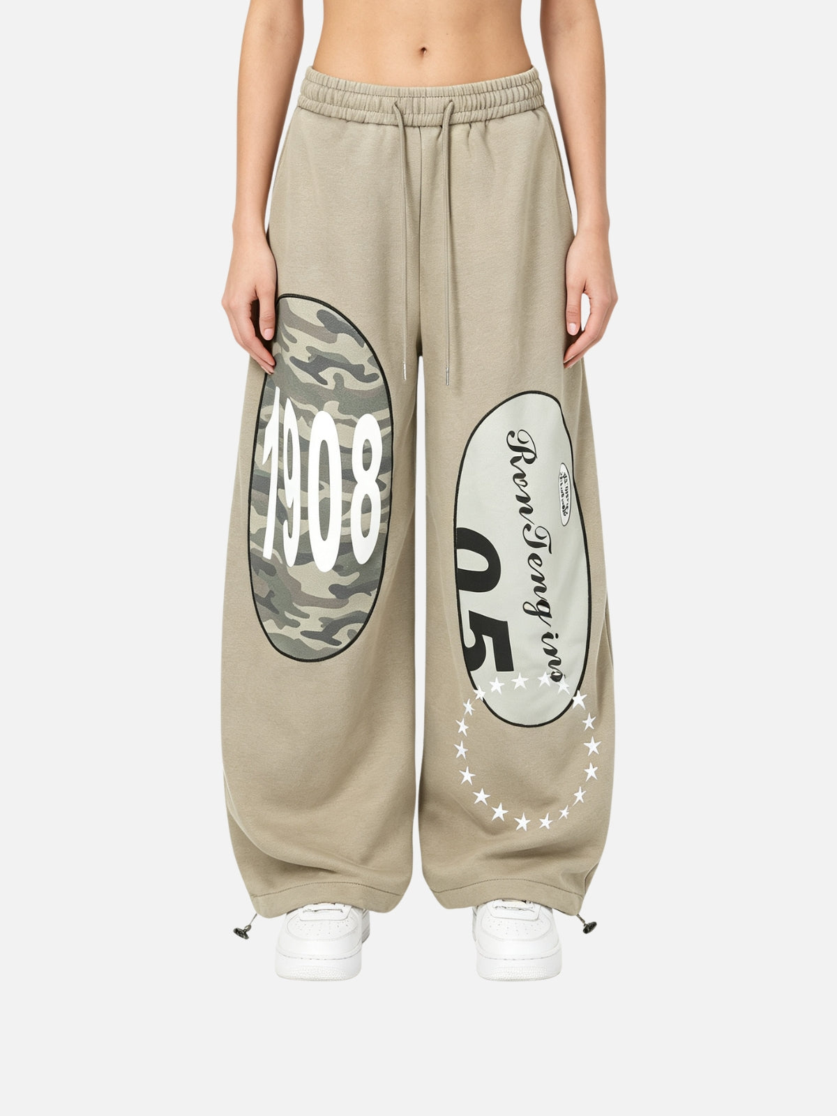 Haaura Oval Patch Graphic Baggy Pants