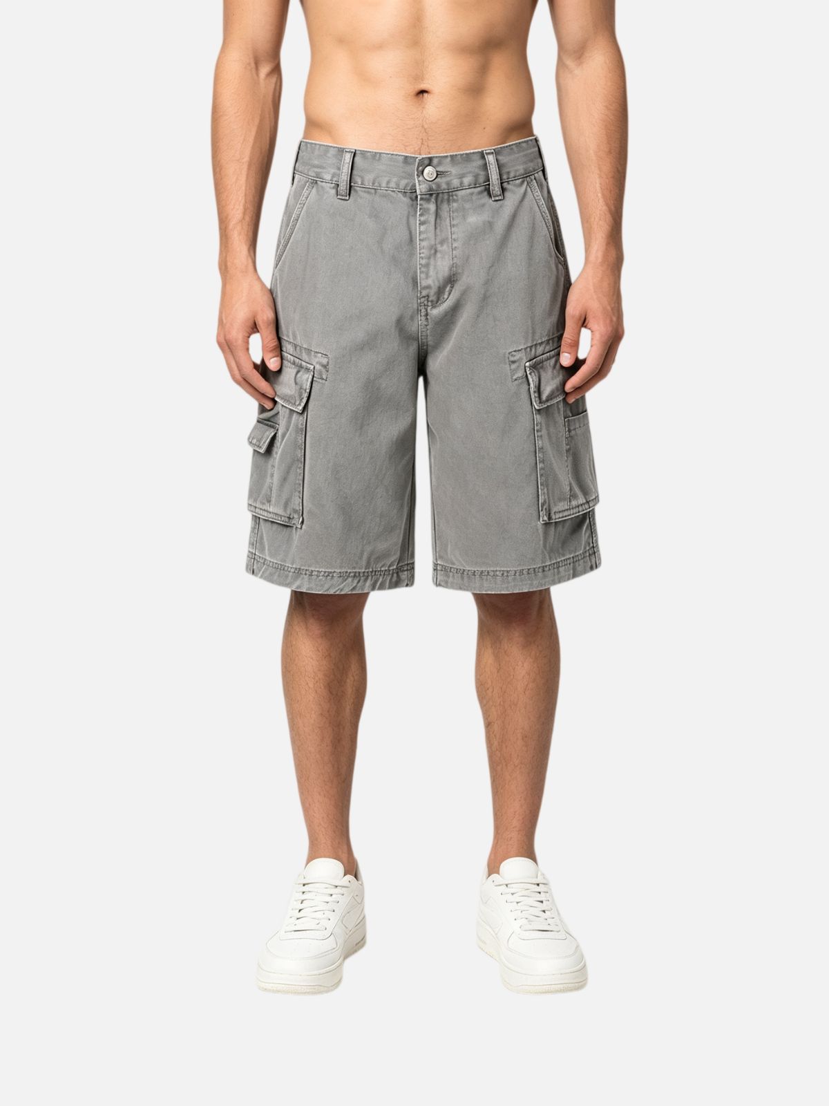 Haaura Washed Cargo Pocket Baggy Shorts
