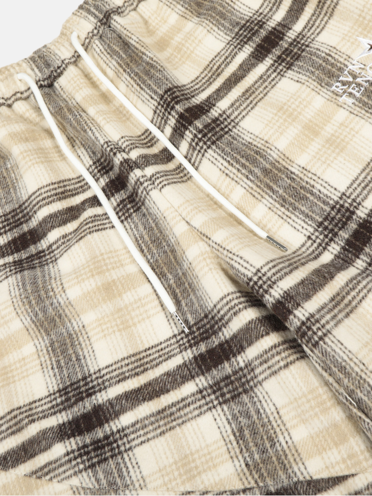 Haaura Plaid Drawstring Wide-Leg Pants