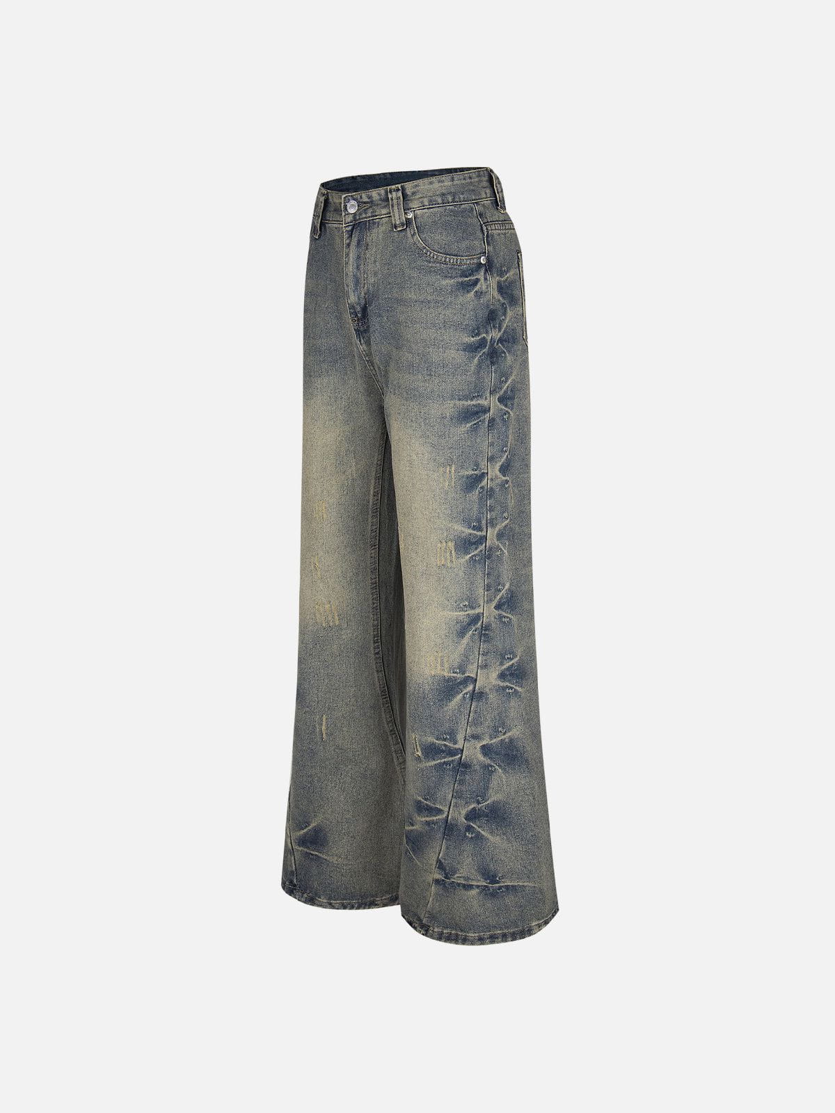 Haaura Washed Texture Flare Jeans