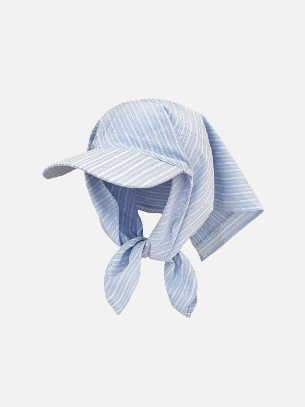 Stripe Rhinestone Bandana Cap
