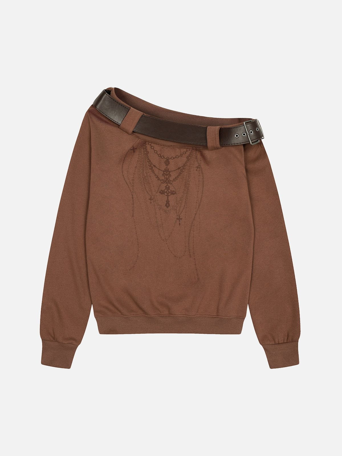 Haaura Belt Off Shoulder Sweatshirt