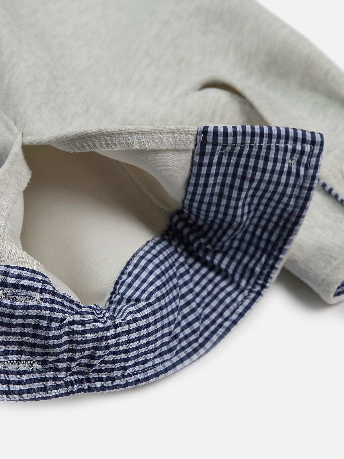 Haaura Plaid Patchwork Boxy Sweatshirt