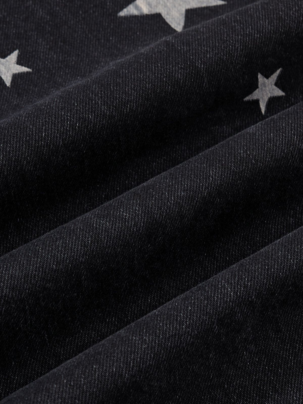 Haaura Washed Whiskering Star Barrel Jeans