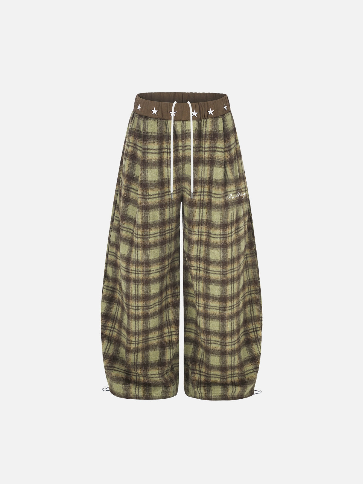 Haaura Star Waist Plaid Baggy Pants