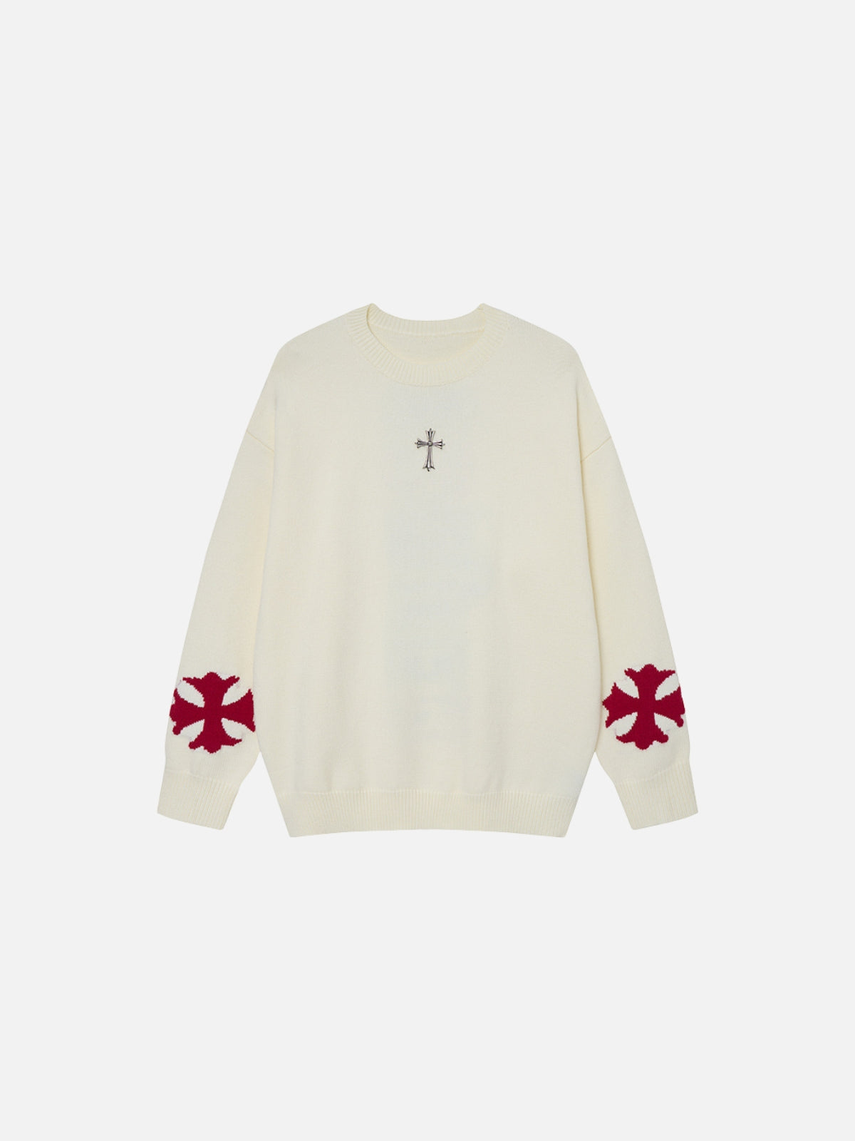 Haaura Sleeve Cross Graphic Sweater