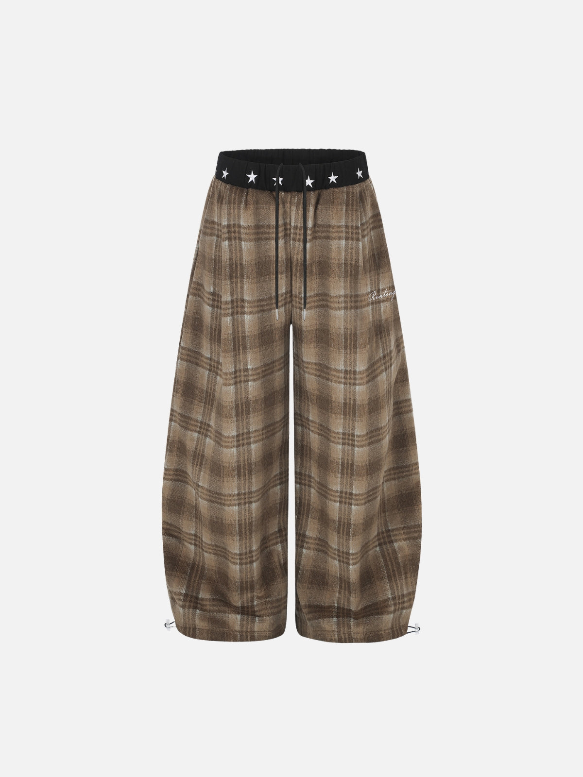 Haaura Star Waist Plaid Baggy Pants