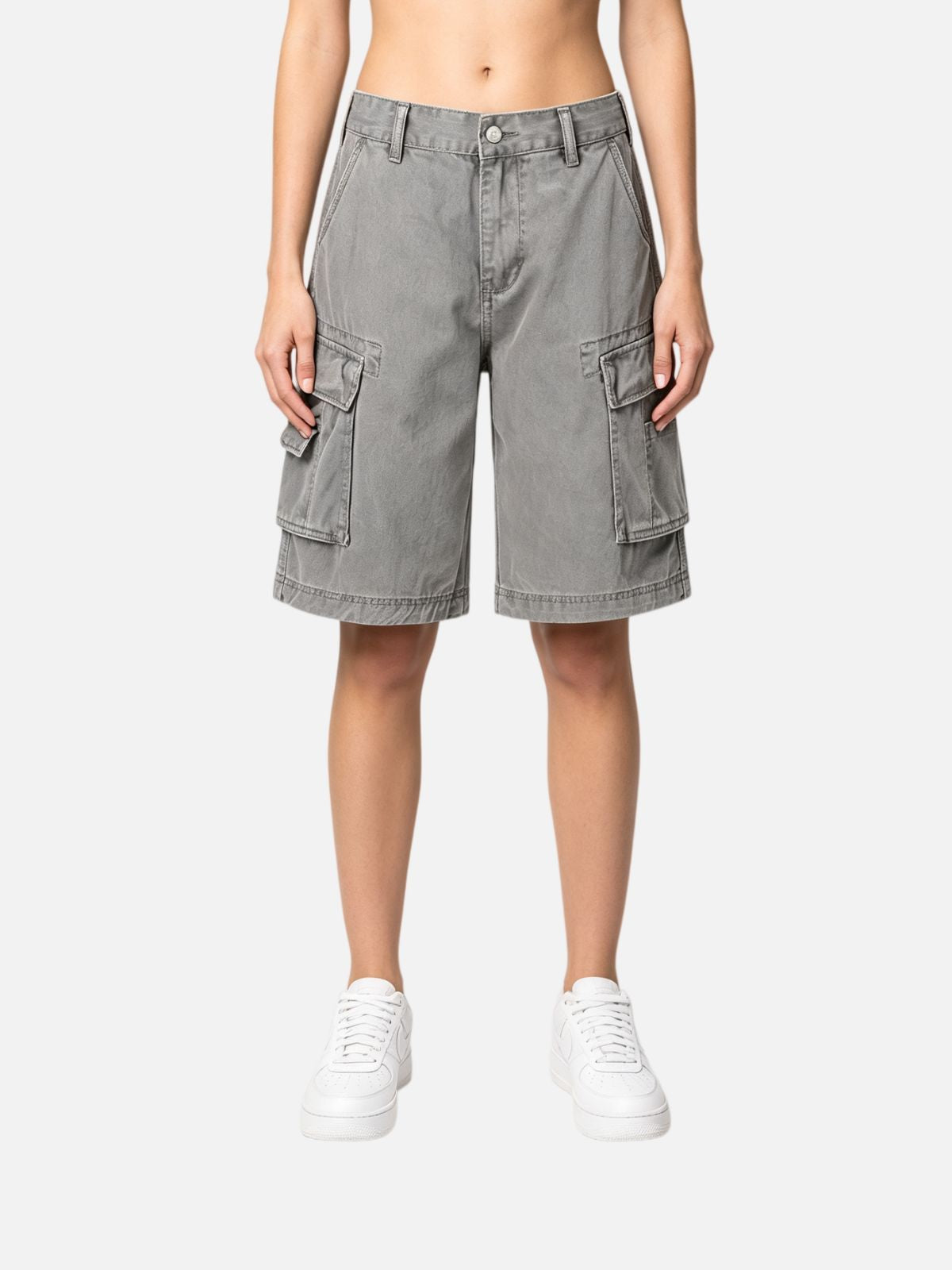 Haaura Washed Cargo Pocket Baggy Shorts