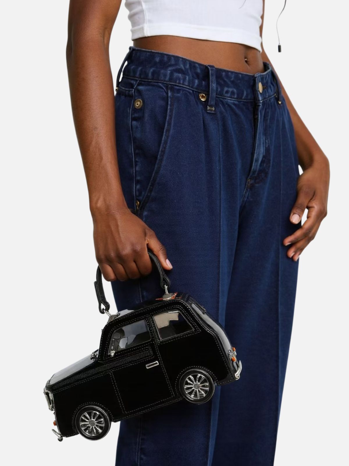 3D Car-Shaped Leather Handbag