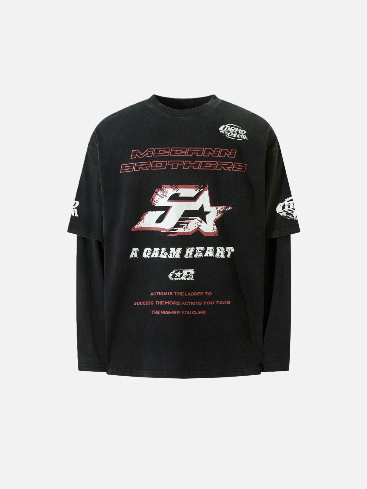 Haaura Motto Print Long Sleeve Tee