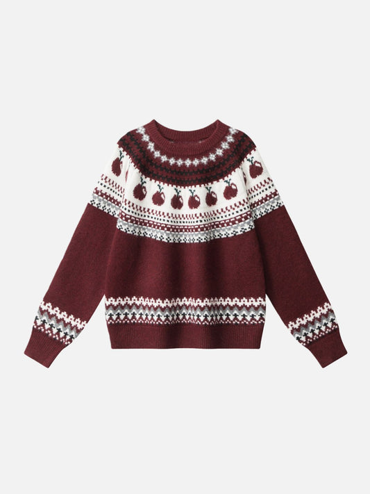 Haaura Cherry Fair Isle Sweater