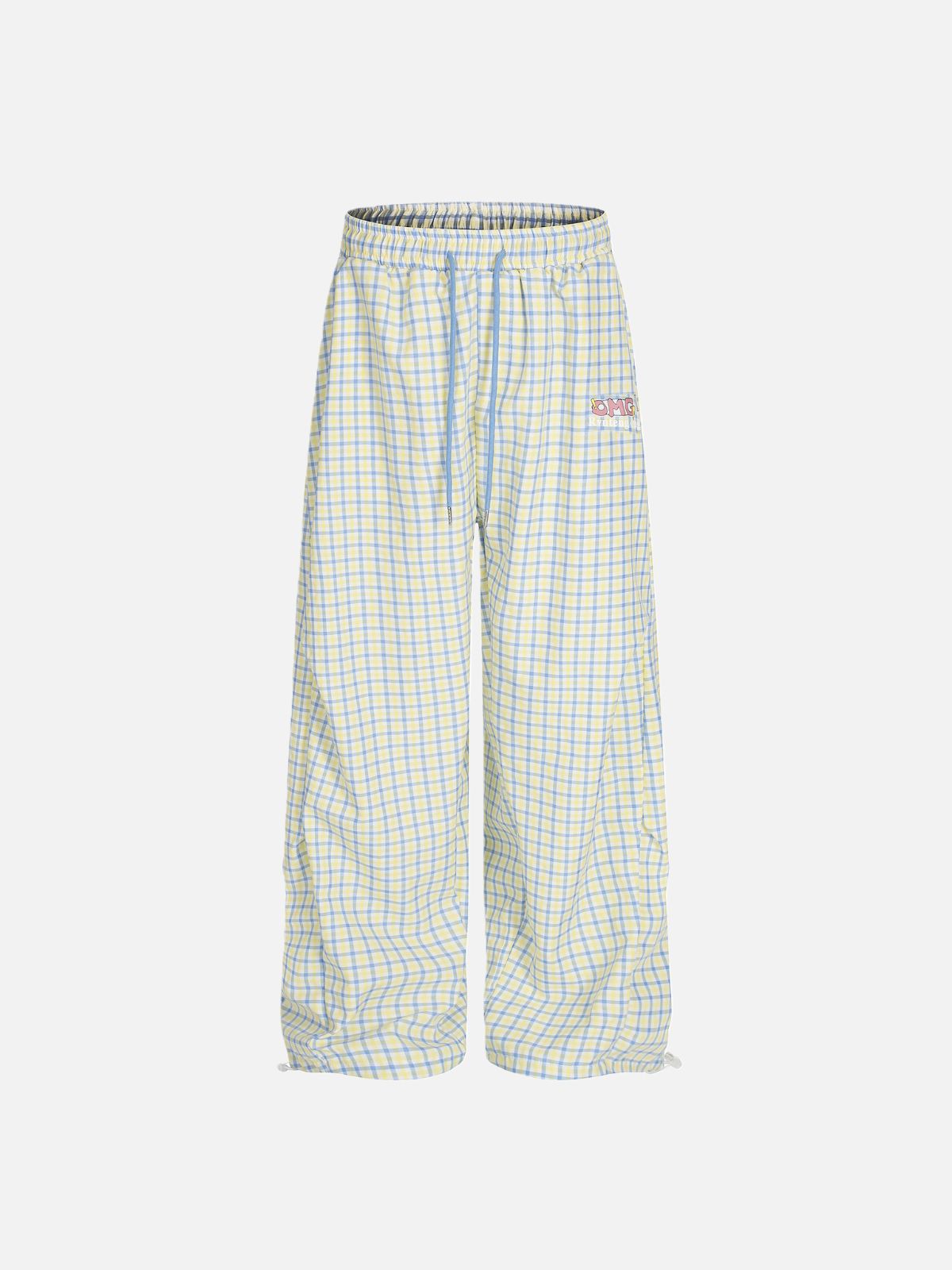 Haaura Plaid Drawstring Baggy Pants
