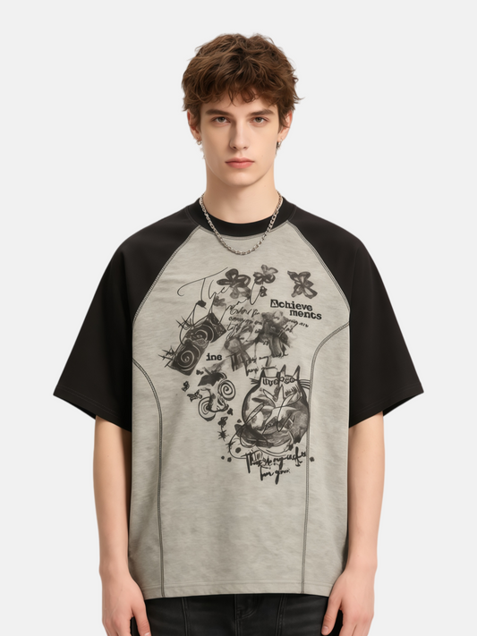 Haaura Cartoon Cat Collage Tee